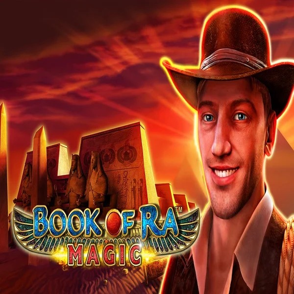 Official Slots logo: Book of Ra Magic by Greentube at Nyxbets Casino